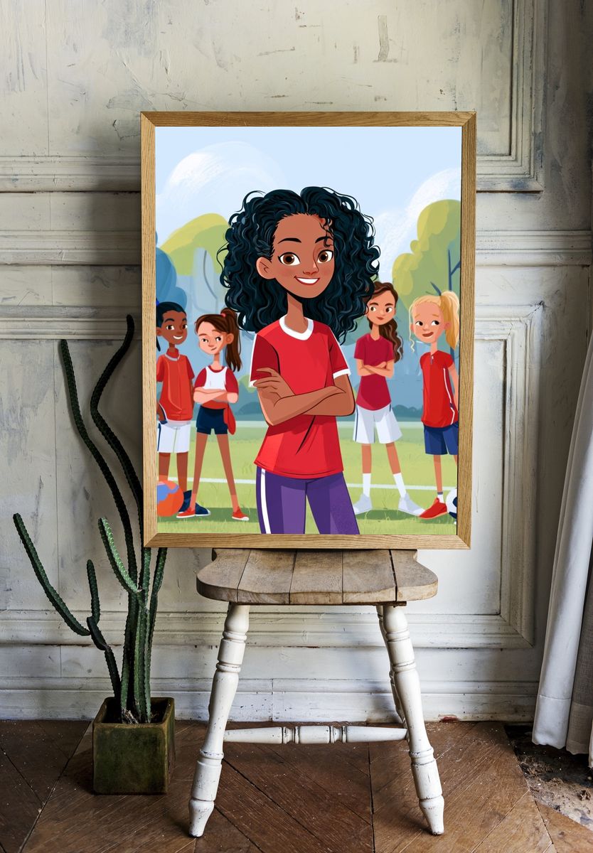 Youth Soccer Team Illustration Poster. — room view 1