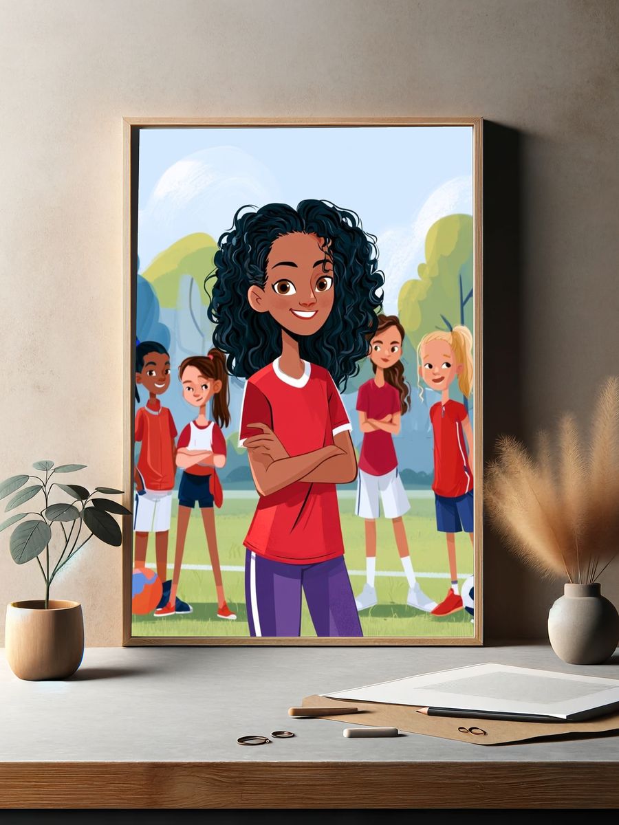 Youth Soccer Team Illustration Poster. — room view 2