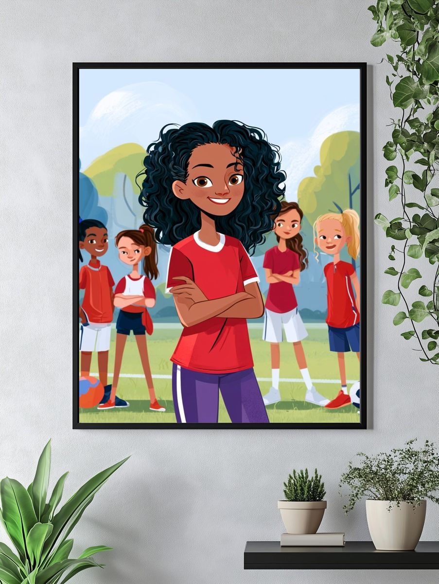 Youth Soccer Team Illustration Poster. — room view 4