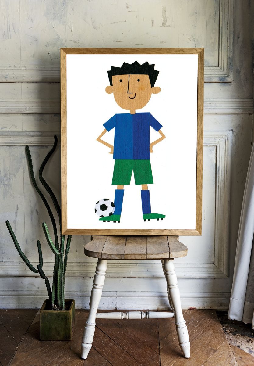 Soccer Boy Illustration Poster. room preview