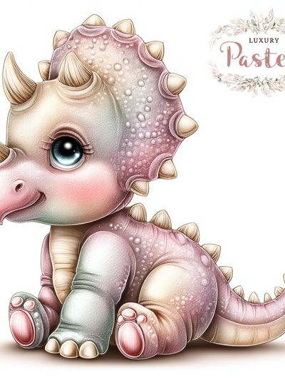 Pastel Baby Dinosaur Print. poster print