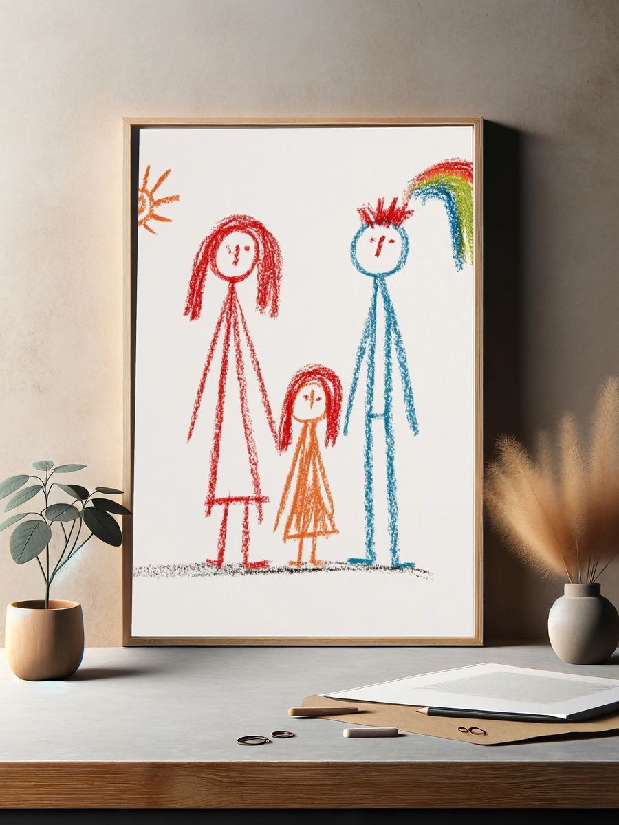Crayon Family Drawing Poster. — room view 2