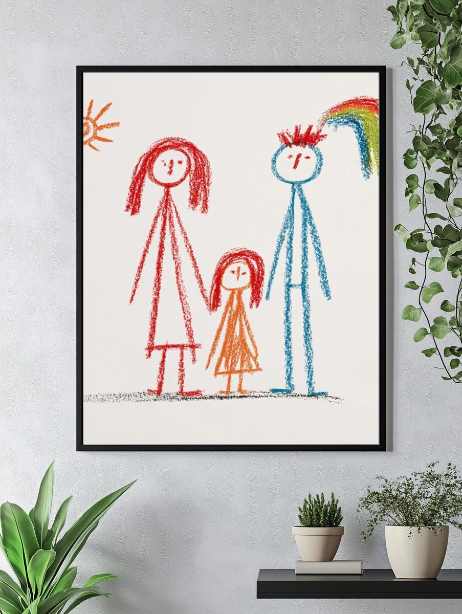 Crayon Family Drawing Poster. — room view 4