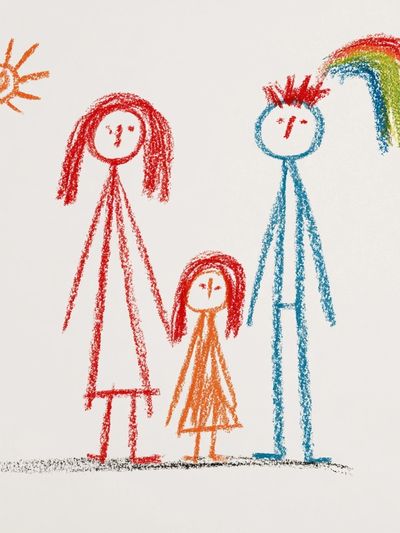 Crayon Family Drawing Poster. poster print