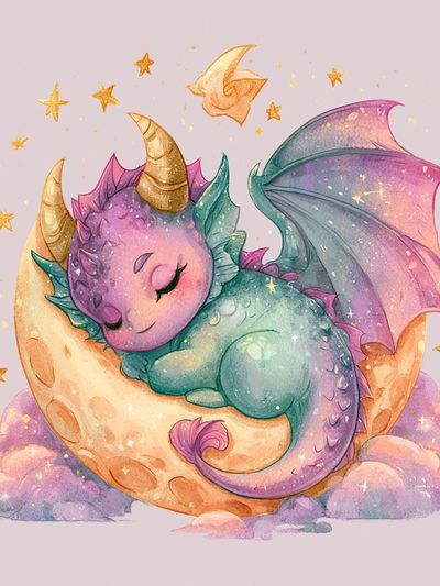 Sleeping Dragon Moon Print. poster print