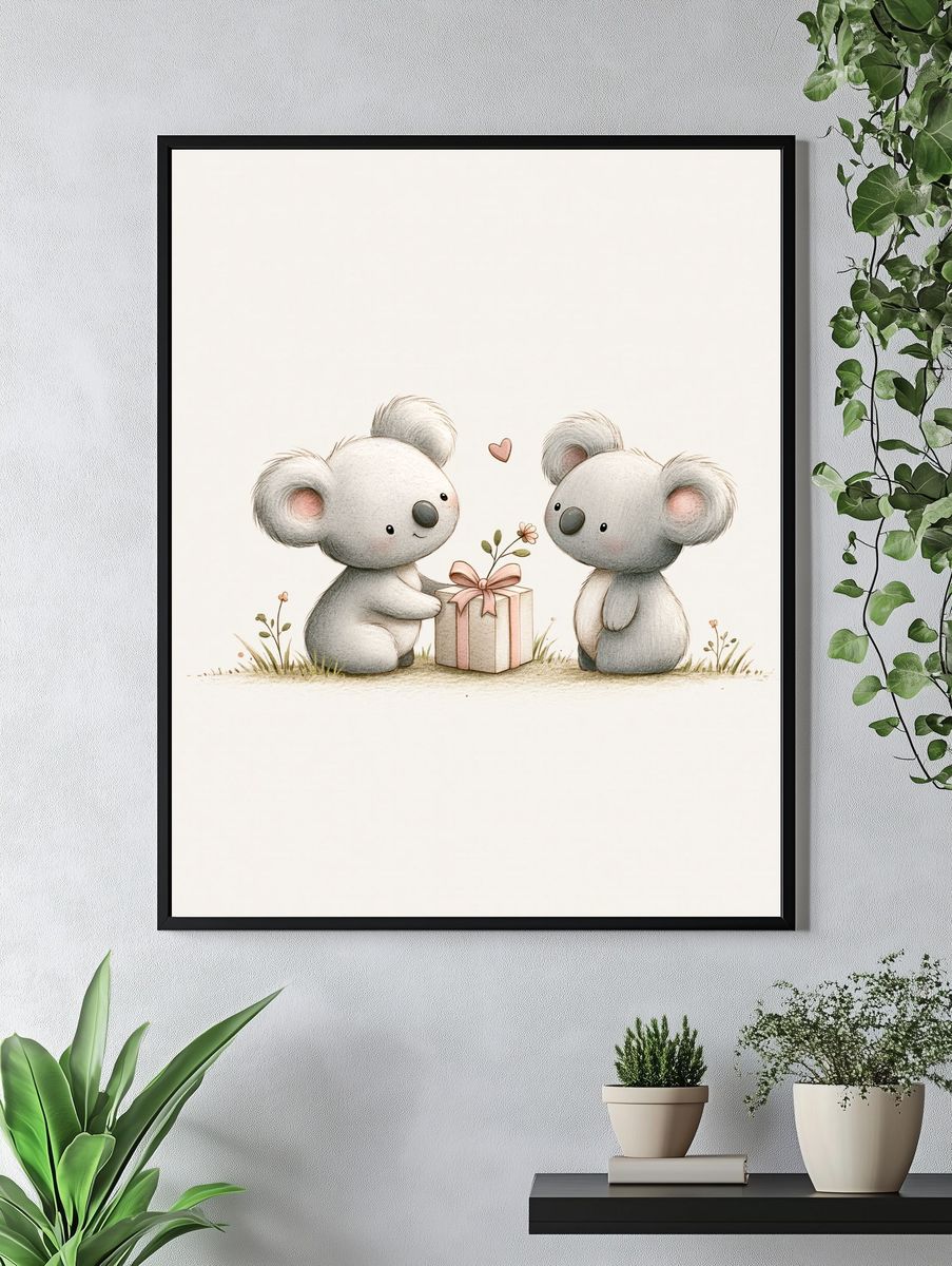 Koala Gift Illustration Poster. — room view 4