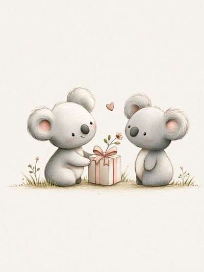 Koala Gift Illustration Poster. poster