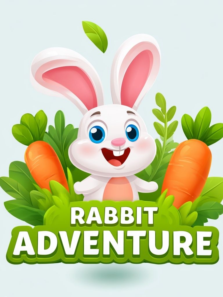 Rabbit Adventure Cartoon Poster. poster detail