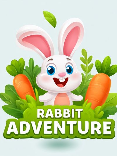 Rabbit Adventure Cartoon Poster. poster