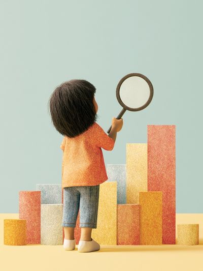 Child with Magnifying Glass Illustration Poster. poster print