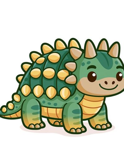 Cute Ankylosaurus Cartoon Print. poster