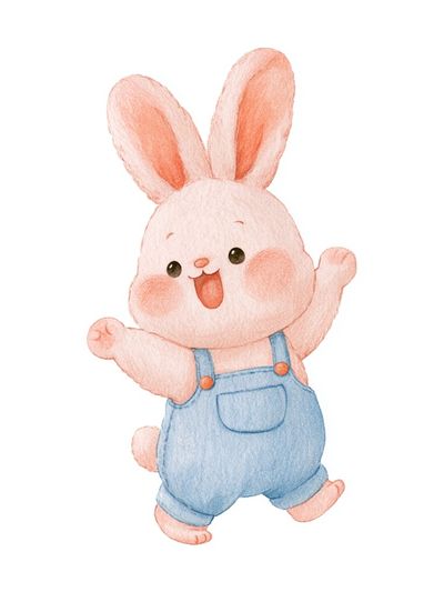 Happy Bunny Watercolor Poster. poster