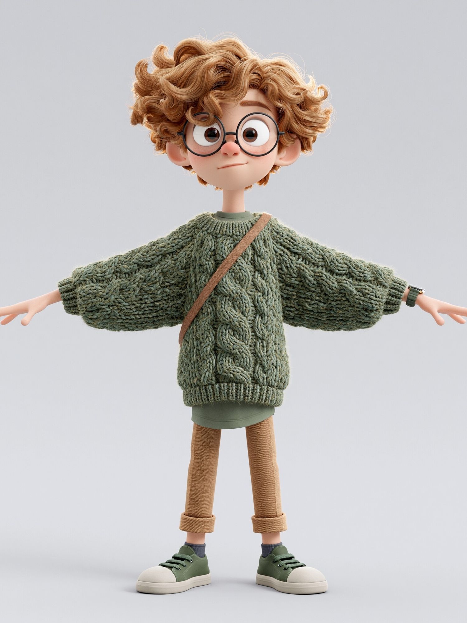 Curly Kid Character Illustration Poster. poster detail