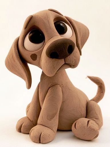 Clay Puppy Portrait Poster. poster detail
