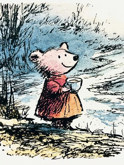Bear in the Snow Illustration Poster. poster print