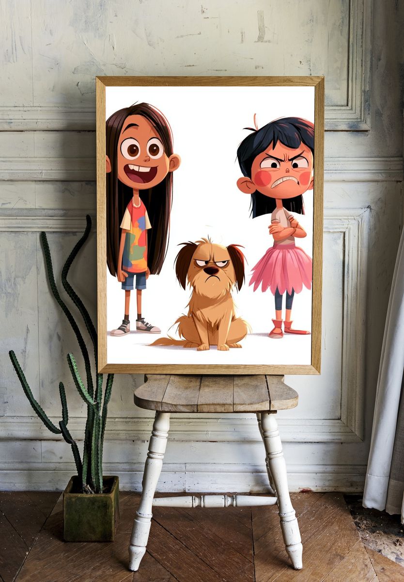 Playful Kids Characters Illustration Poster. — room view 1