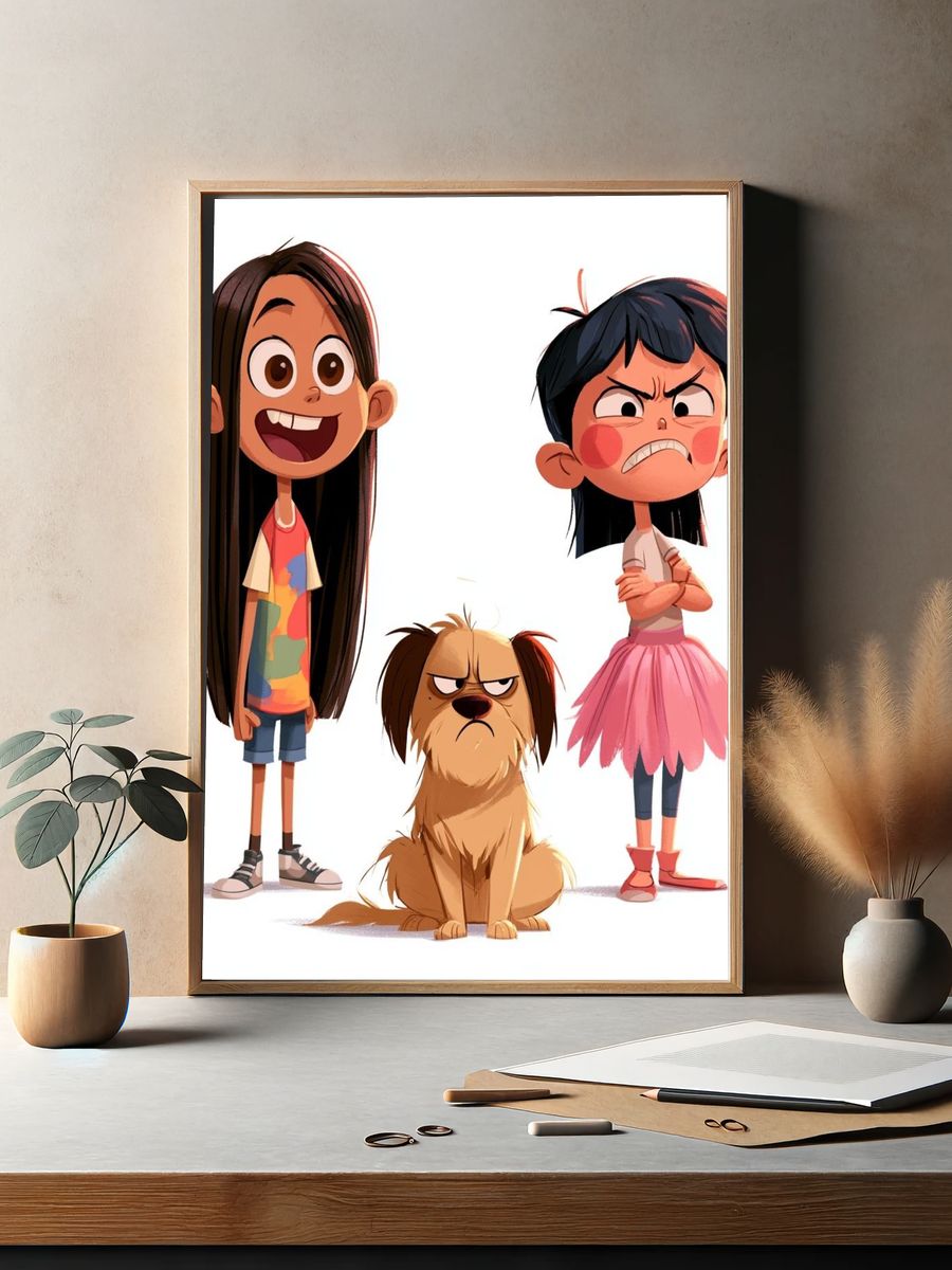 Playful Kids Characters Illustration Poster. — room view 2