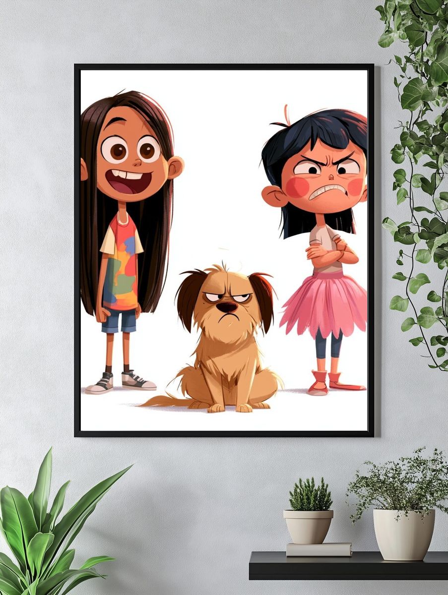Playful Kids Characters Illustration Poster. — room view 4