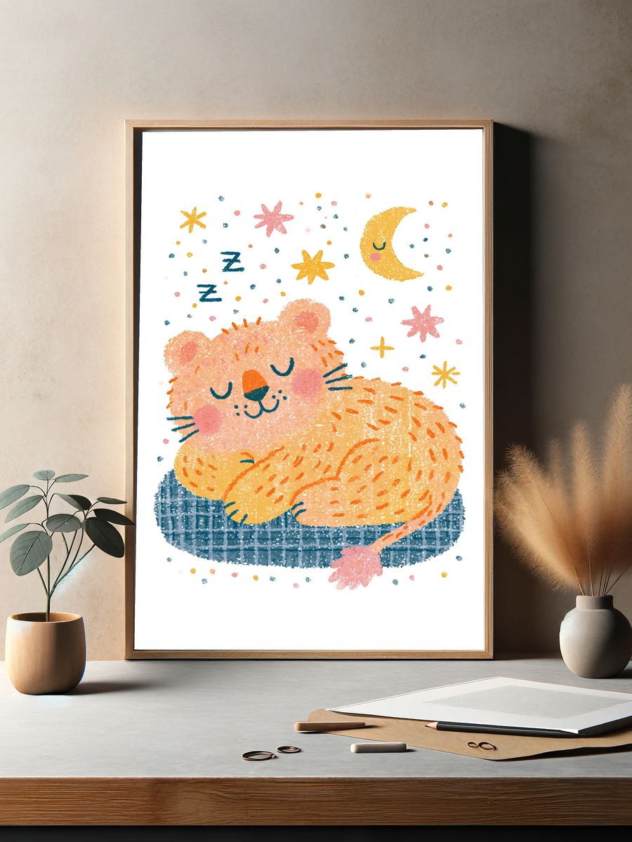 Sleeping Bear Nursery Print. — room view 2