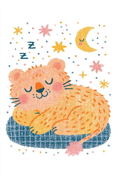 Sleeping Bear Nursery Print. poster print