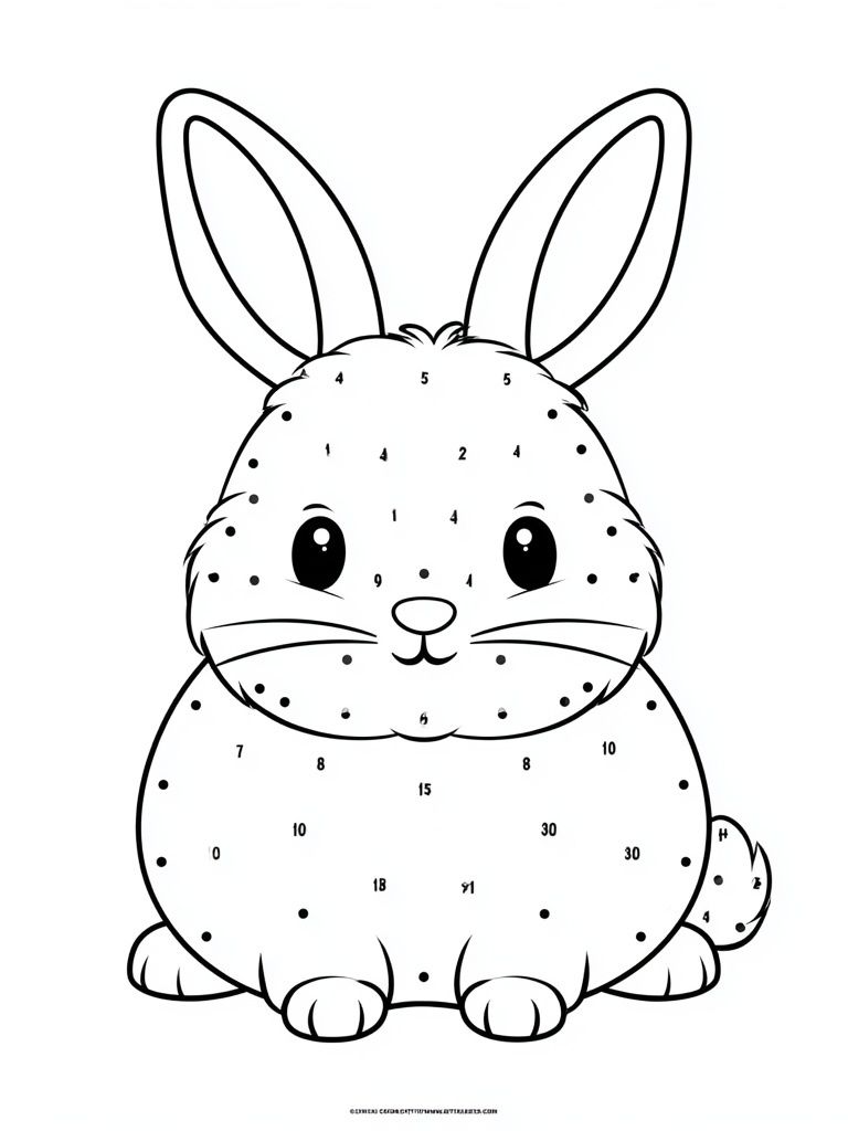 Cute Bunny Dot-to-Dot Poster. poster — kids art