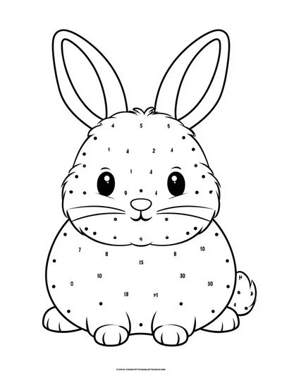 Cute Bunny Dot-to-Dot Poster. poster