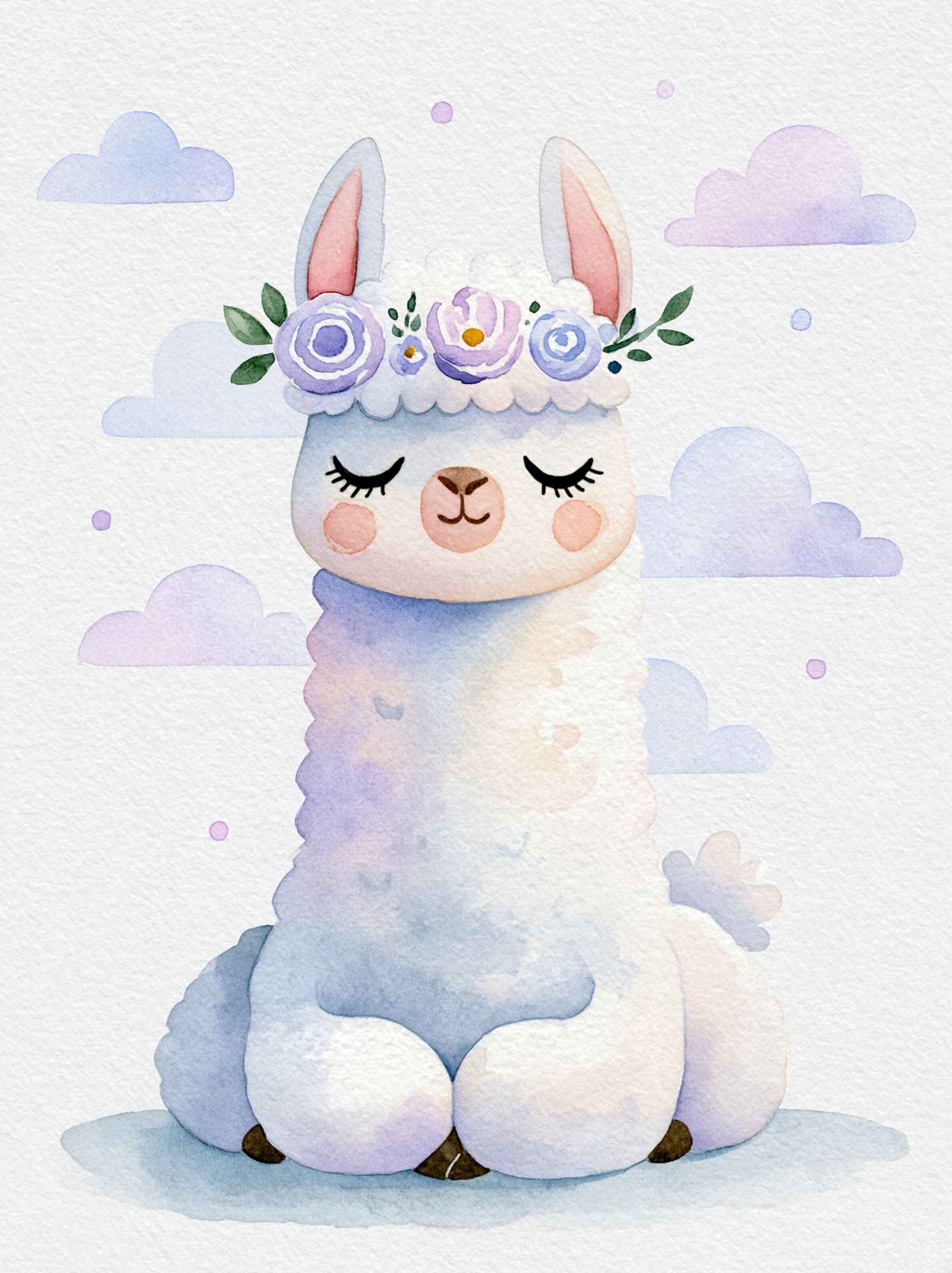 Pastel Llama Nursery Poster. poster — kids art