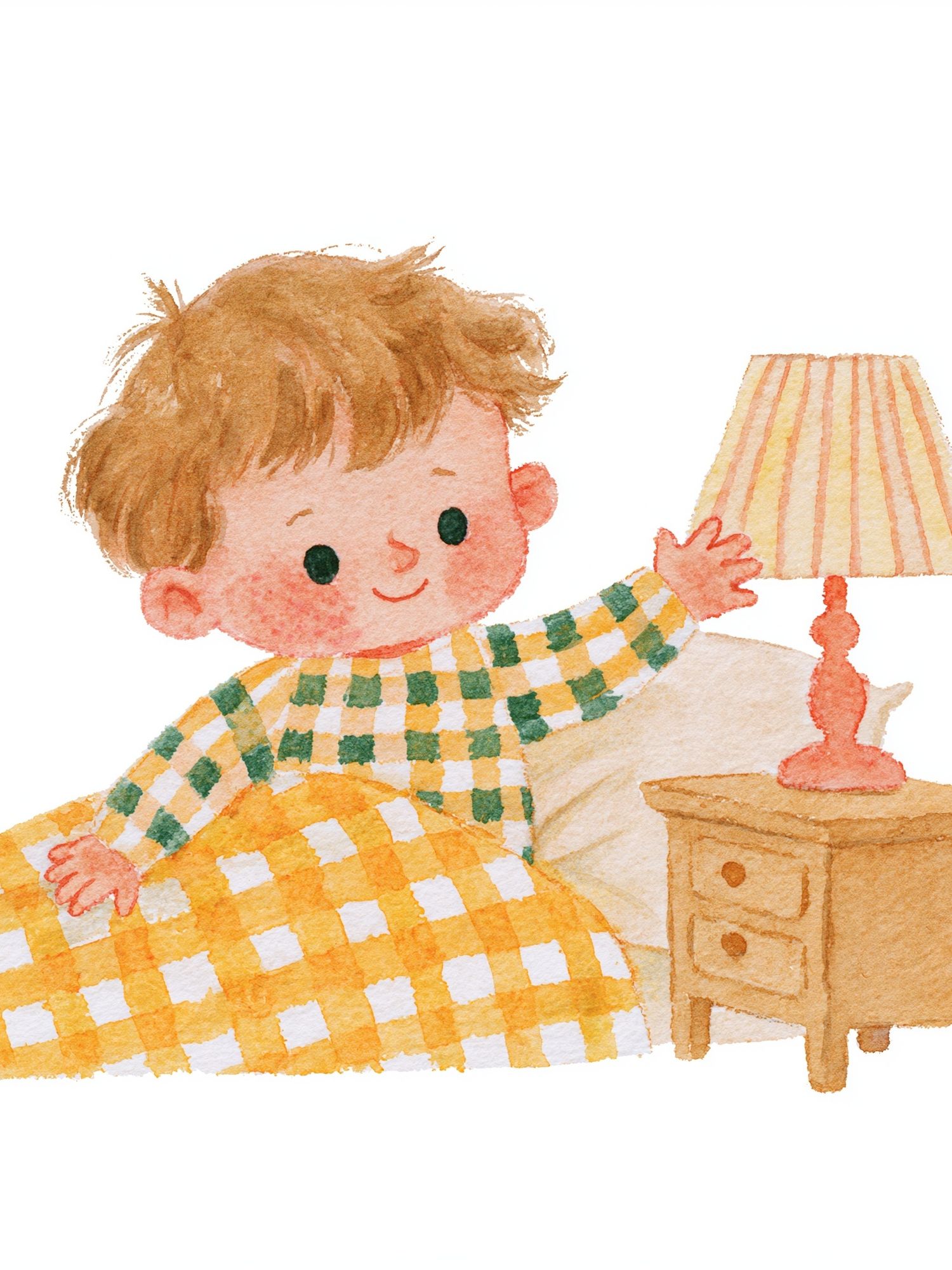 Bedtime Boy Watercolor Print. poster — kids art
