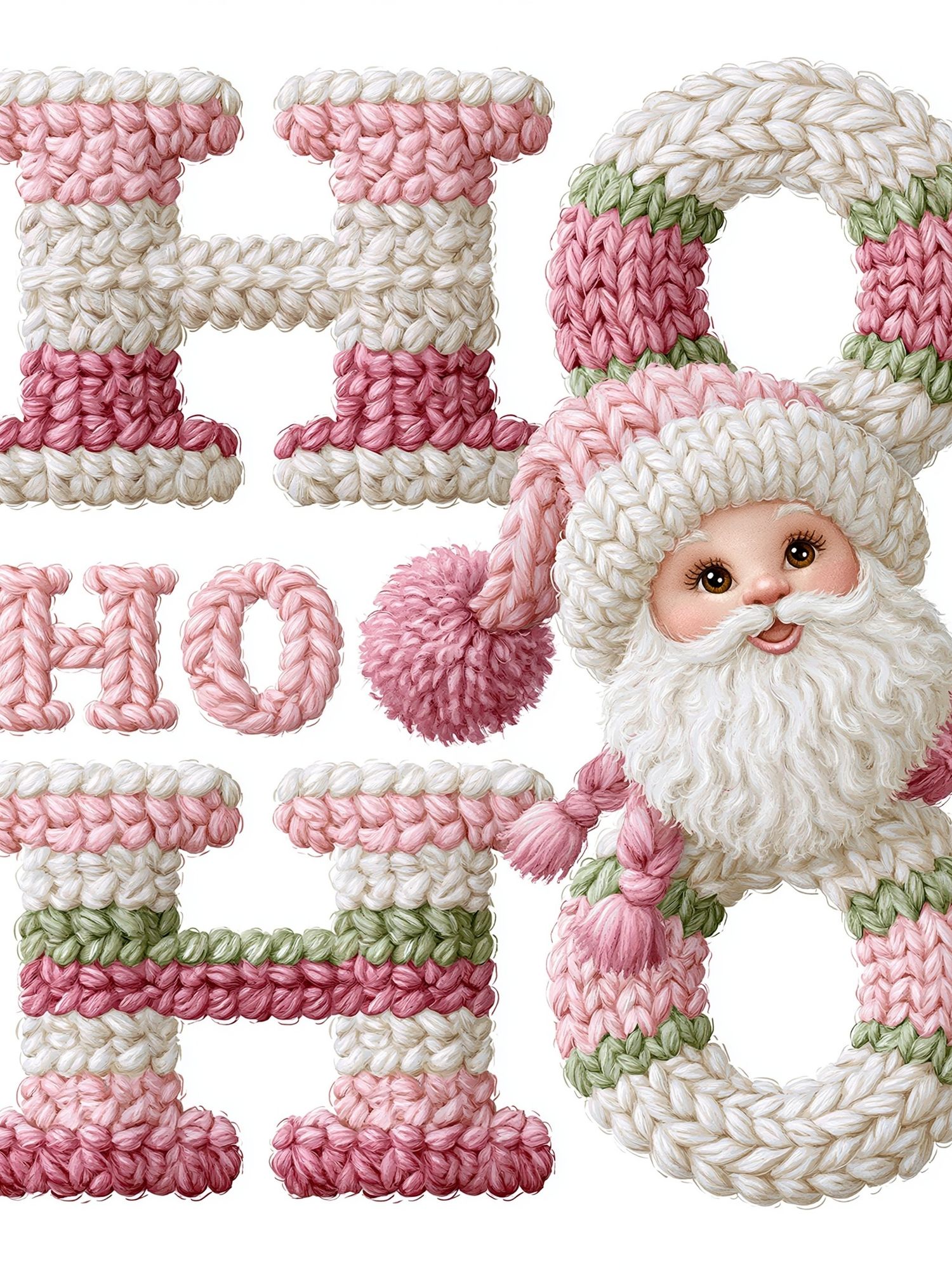 Knitted Santa Ho Ho Ho Poster. poster — kids art