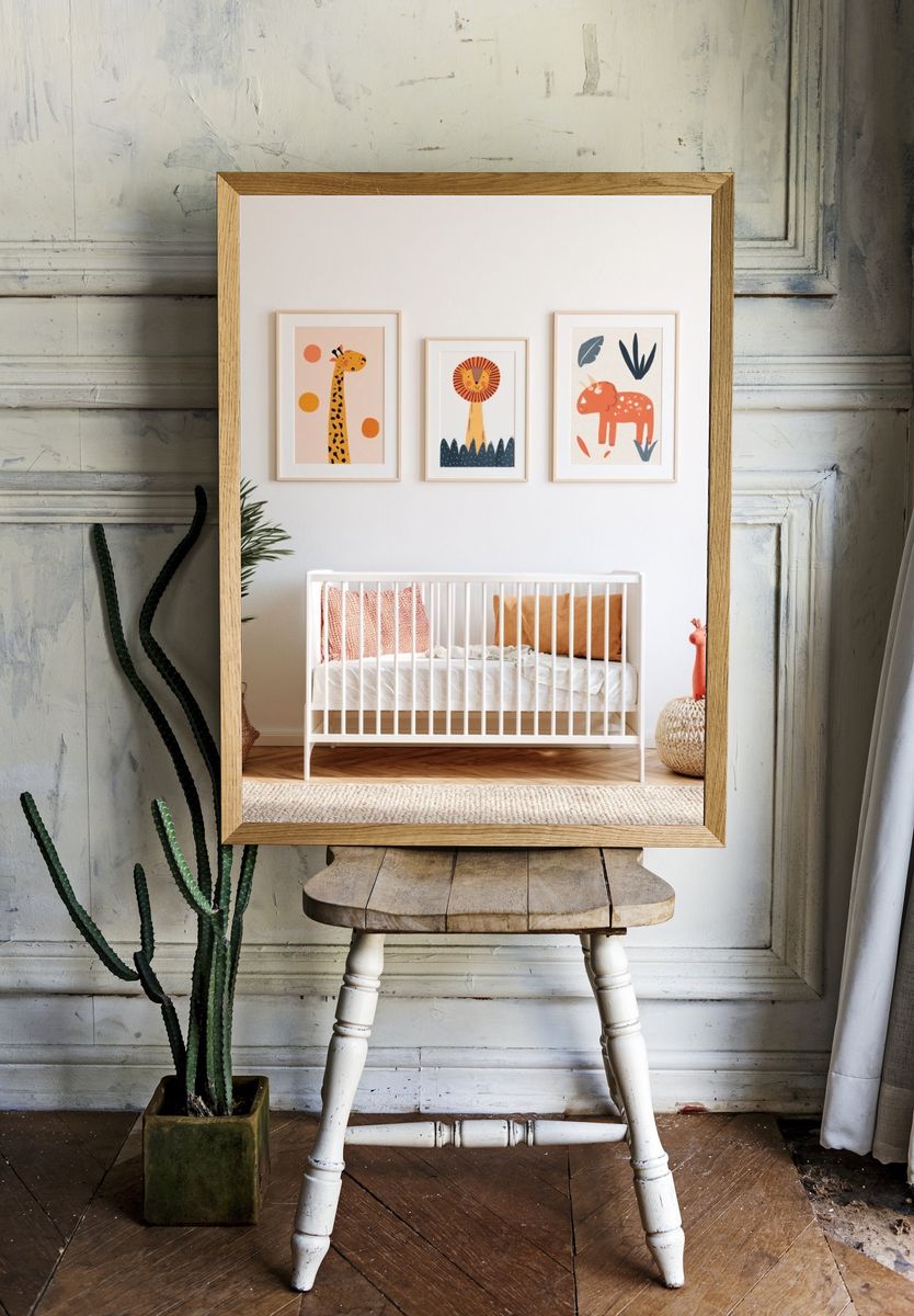 Safari Nursery Animal Print Poster. — room view 1