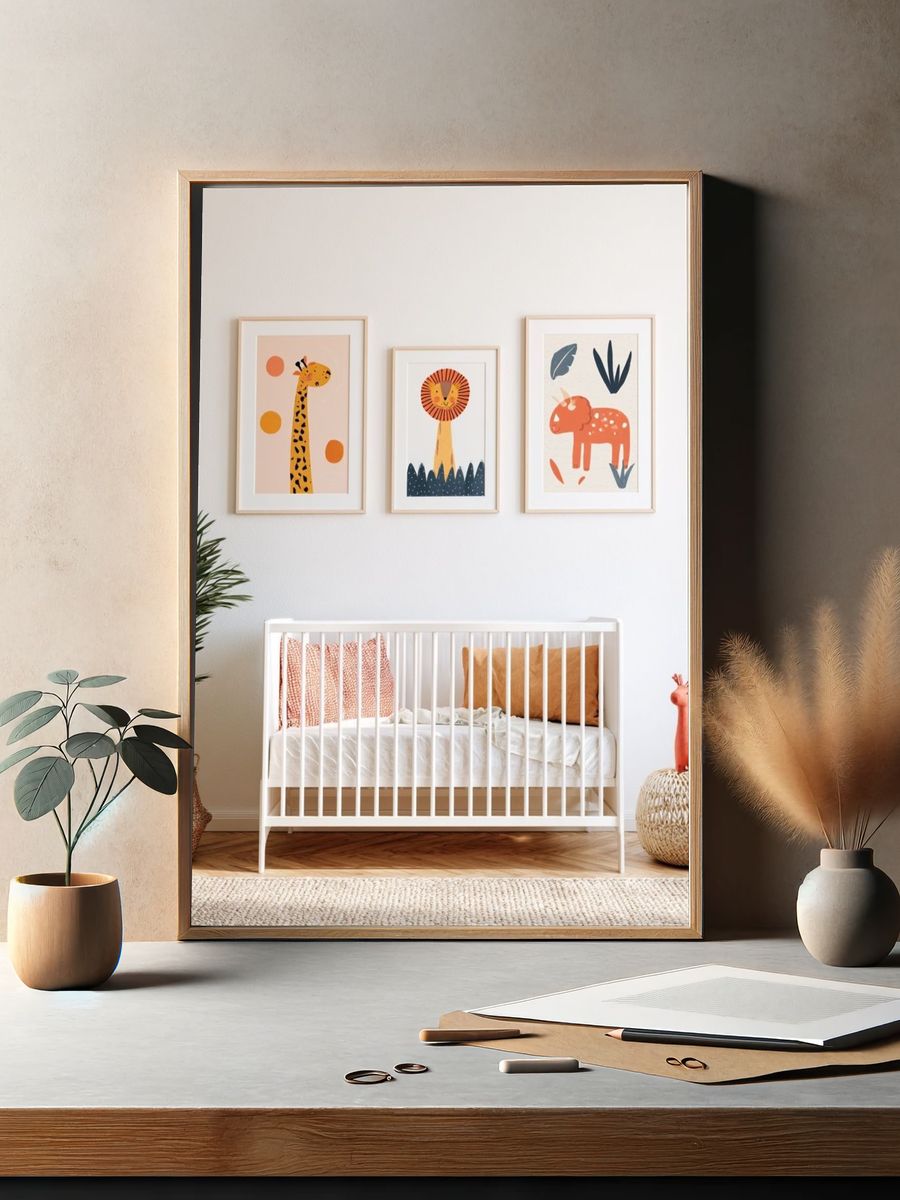 Safari Nursery Animal Print Poster. — room view 2