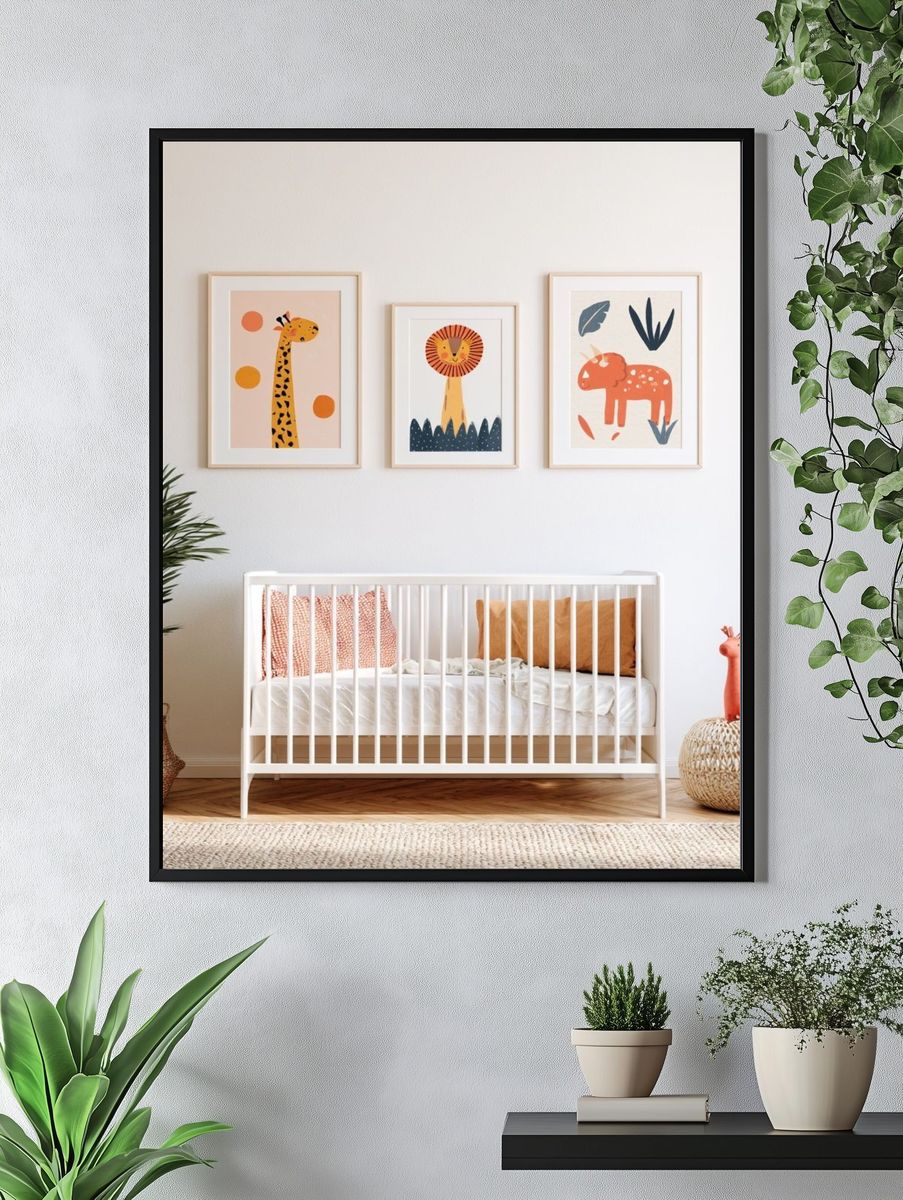 Safari Nursery Animal Print Poster. — room view 4