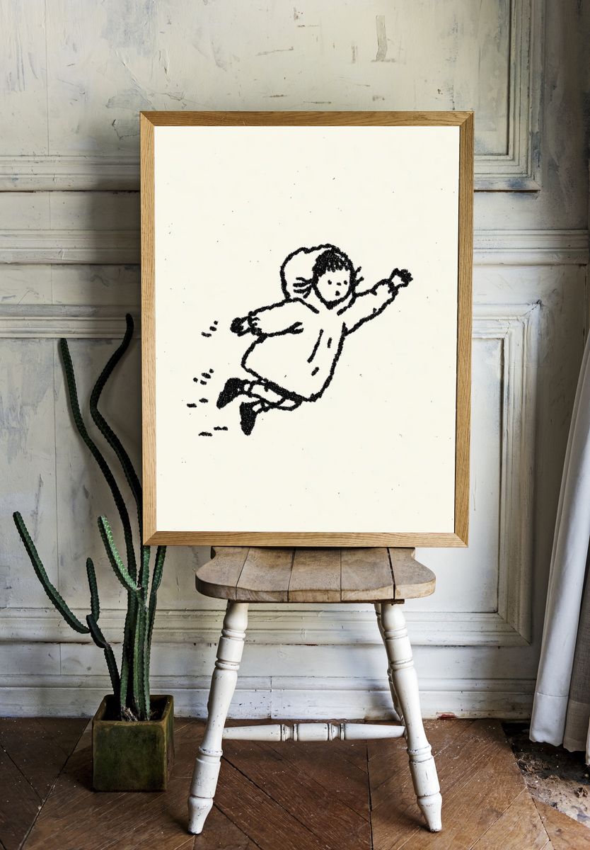 Child in Snow — Illustration Print room preview