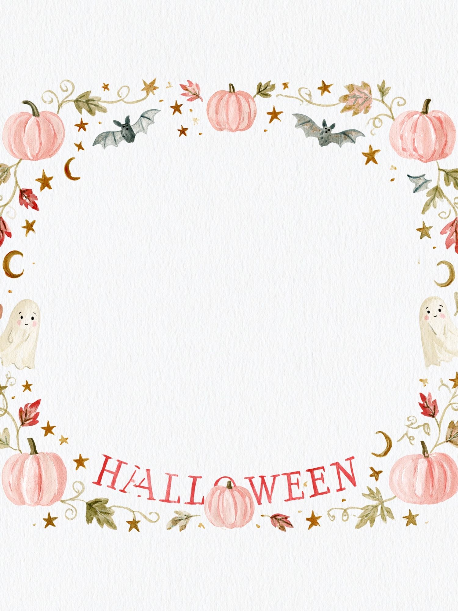 Halloween Watercolor Wreath Poster. poster — kids art