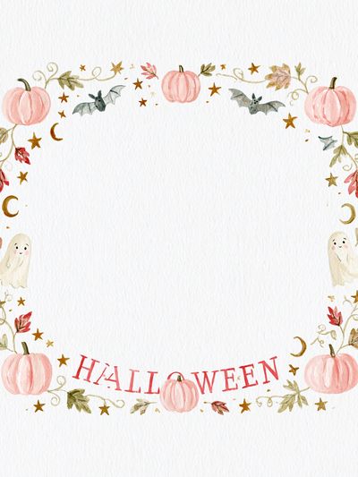 Halloween Watercolor Wreath Poster.