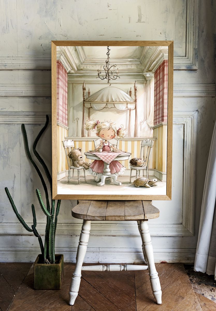 Whimsical Nursery Tea Party Print. — room view 1