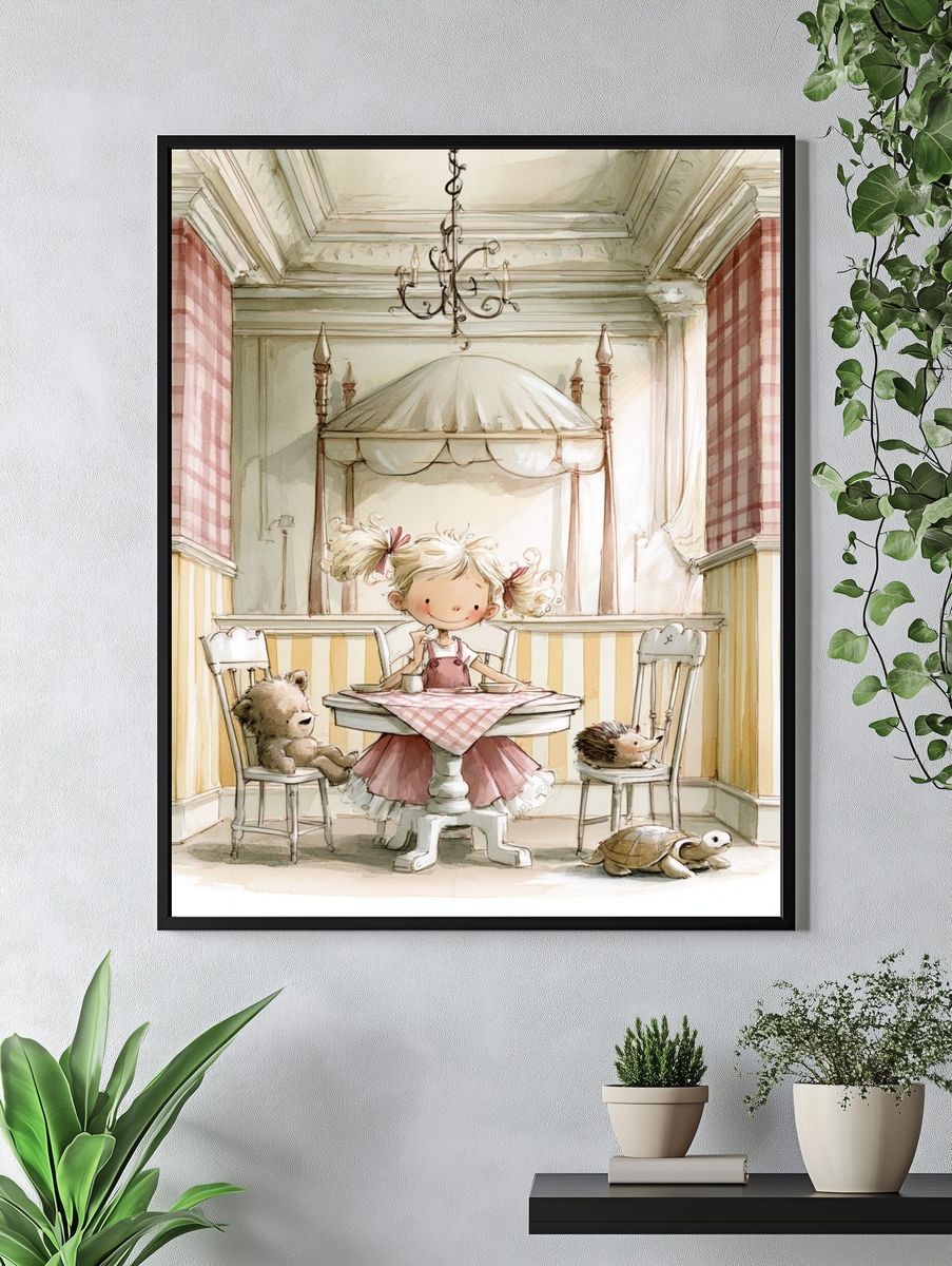 Whimsical Nursery Tea Party Print. — room view 4