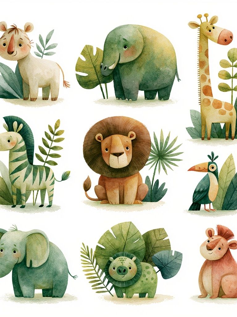 Safari Animals Nursery Poster. poster detail