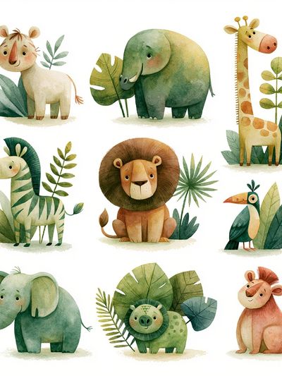 Safari Animals Nursery Poster. poster