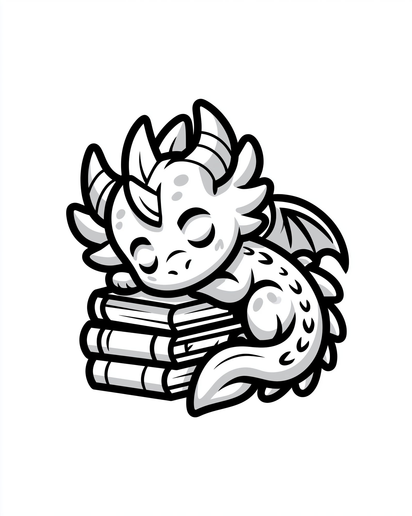 Sleeping Dragon Line-Art Poster. poster detail