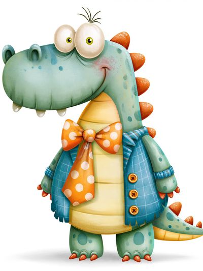 Friendly Dinosaur Cartoon Poster. poster