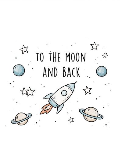 To the Moon and Back Space Print.