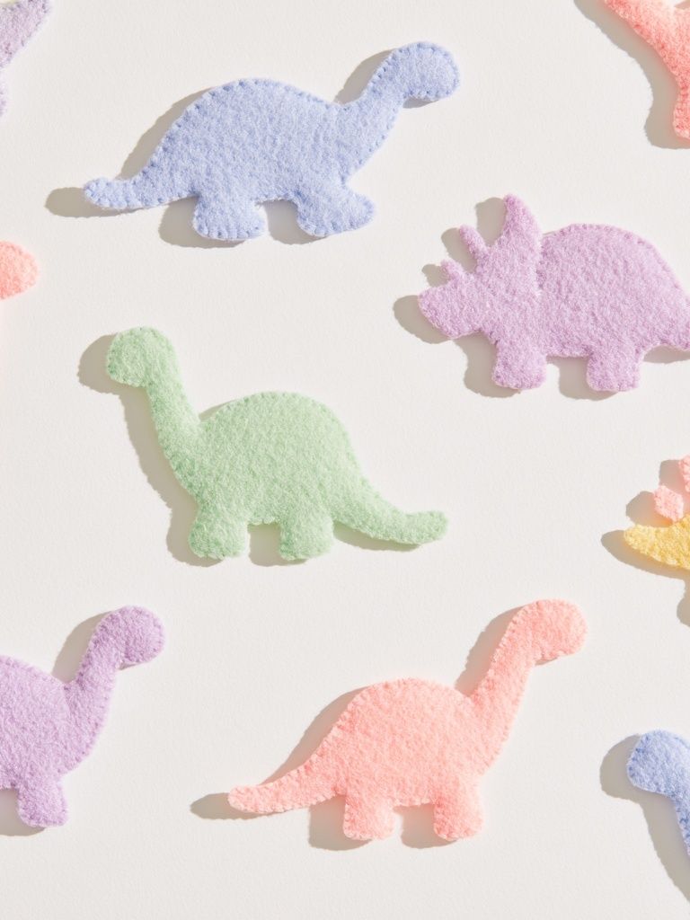 Pastel Dinosaur Pattern Print. poster detail