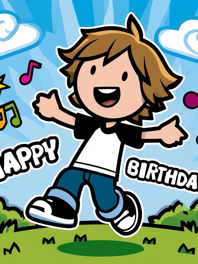 Happy Birthday Cartoon Poster. poster — kids art