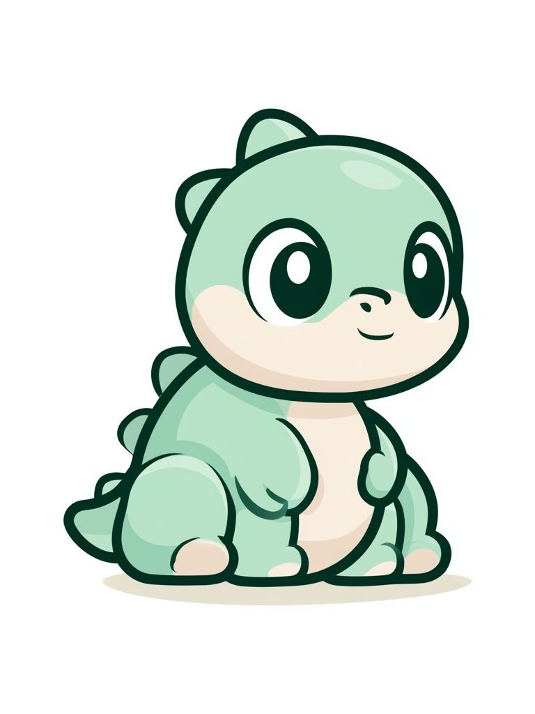 Cute Baby Dinosaur Illustration Poster. poster detail