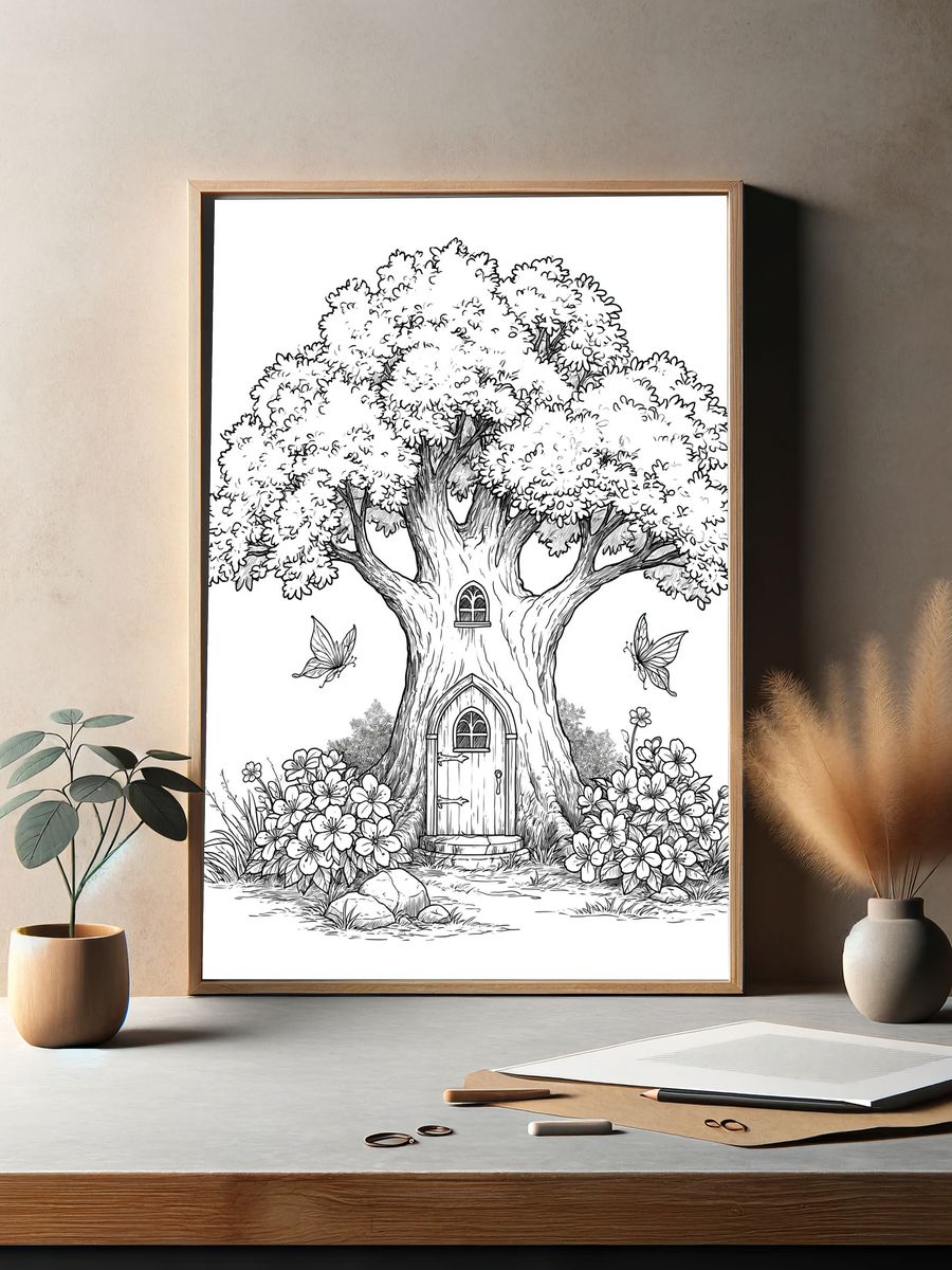 Enchanted Treehouse Garden Print. — room view 2