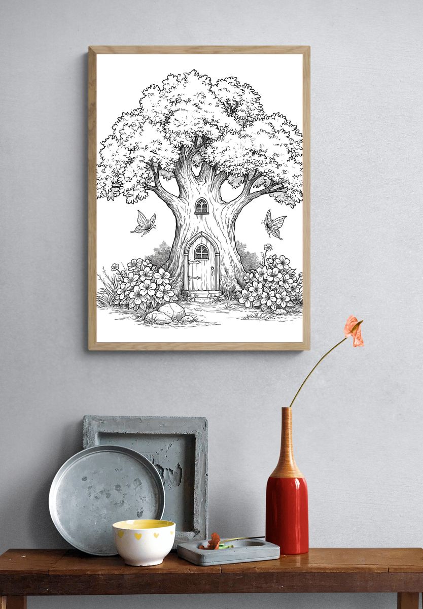 Enchanted Treehouse Garden Print. — room view 3