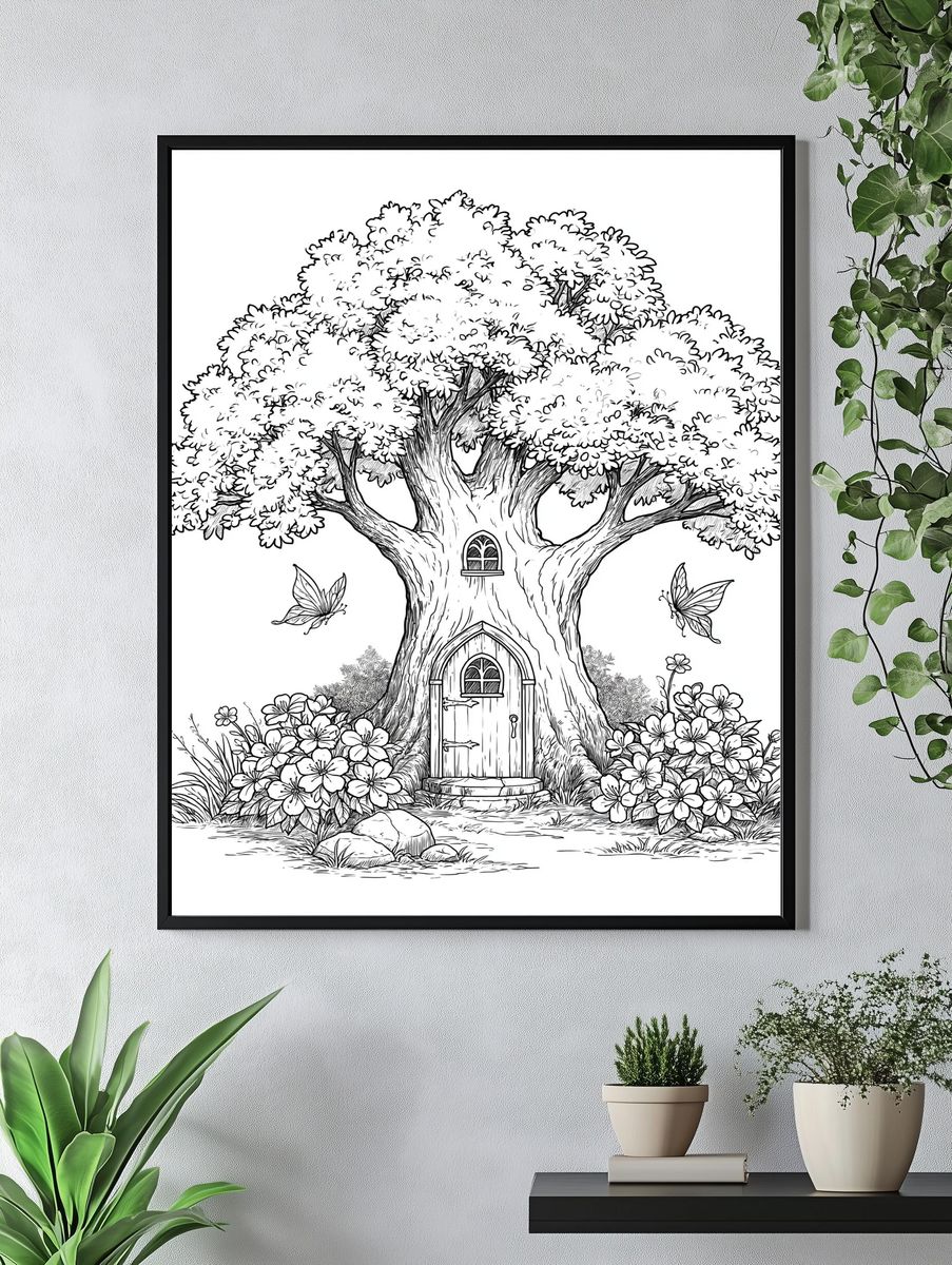 Enchanted Treehouse Garden Print. — room view 4