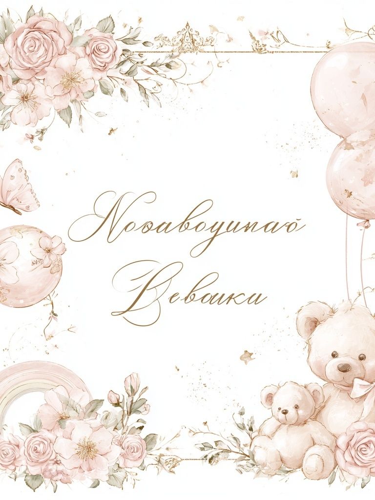 Baby Girl Floral Teddy Poster. poster detail
