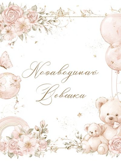 Baby Girl Floral Teddy Poster. poster